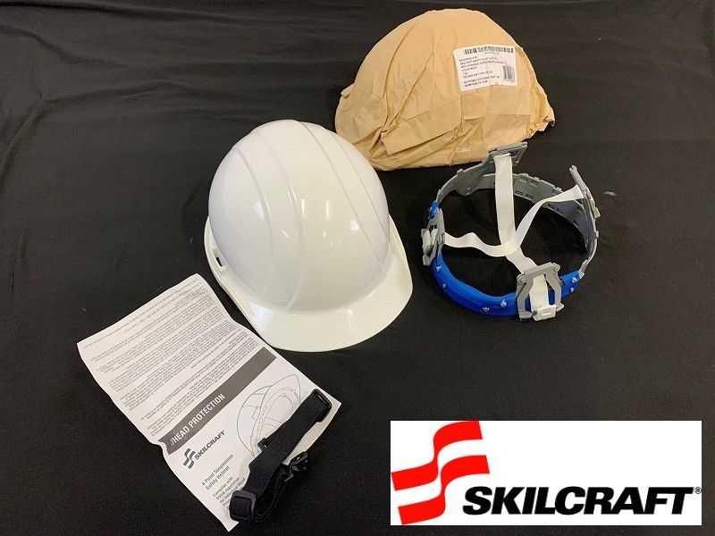 【米軍放出品】☆未使用品 SKILCRAFT/スキルクラフト 安全ヘルメット 2個 ホワイト 保護ヘルメット 安全帽 防災 (100)