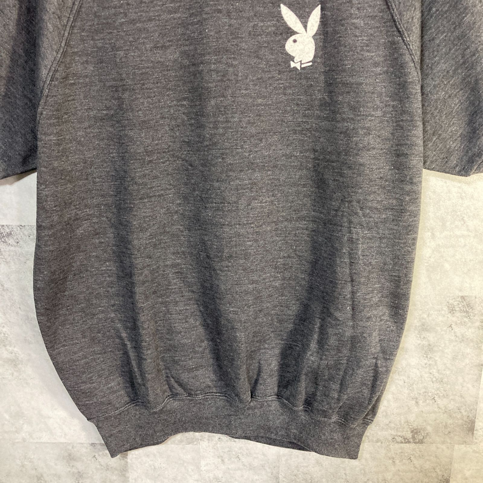 USA製 80's PLAYBOY半袖 スウェット ポリ コットン フロッキー