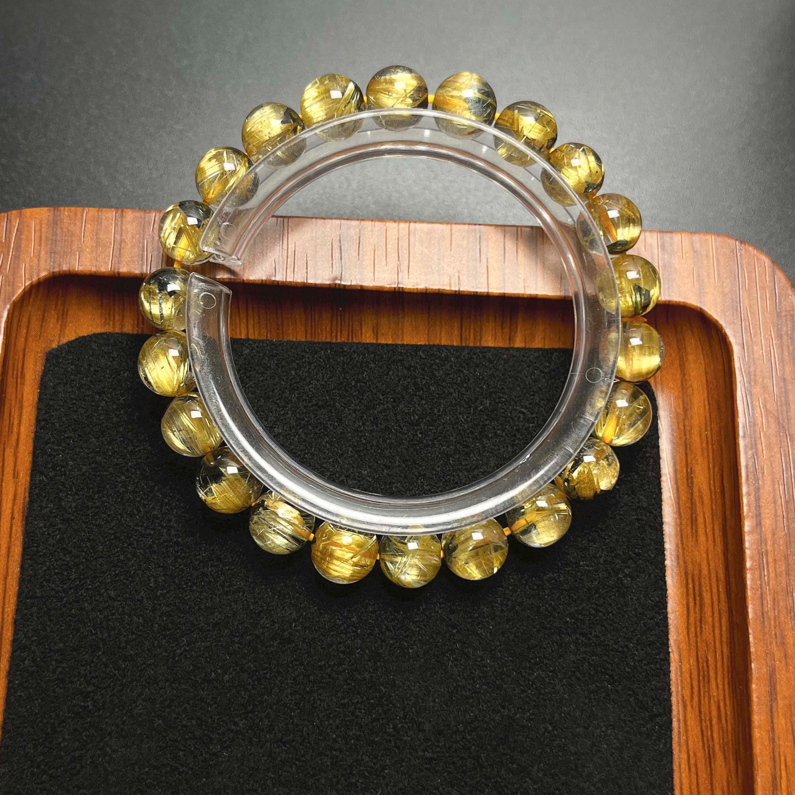EU製 太陽花タイチンルチル 黄金針水晶 金運 開運 ゴールド ブレスレット パワーストーン プレゼント 8.3-8.8mm ZB8290