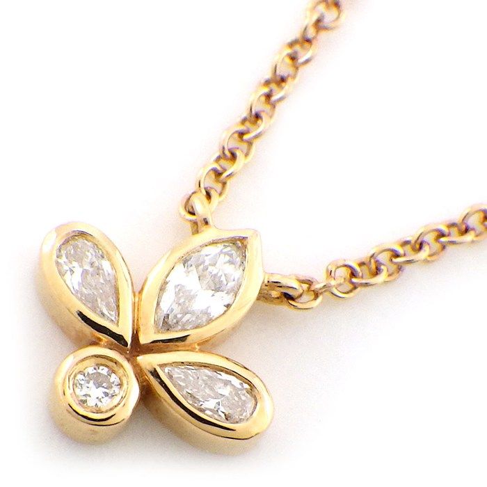ティファニー フルール ド リス フラワー ダイヤモンドネックレス K18PG ティファニー Tiffany & Co. ネックレス フルールドリス