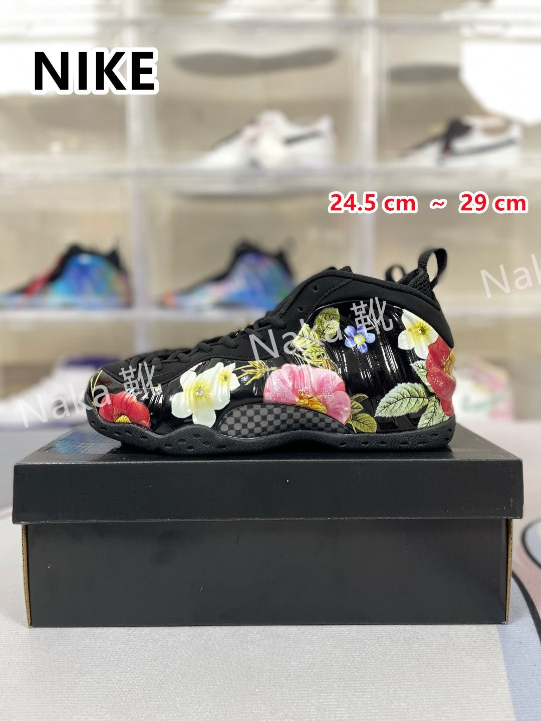 新品 未使用 NIKE ナイキ AIR FOAMPOSITE ONE 'FLORAL' BLACK/BLACK-WHITE エア フォームポジット ワン "フローラル" メンズ レディース スニーカー ブラック/ホワイト 314996-012 男女兼用