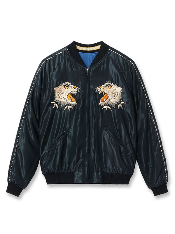 テーラー東洋 リバーシブル スカジャン サテン モスキート部隊 虎 龍