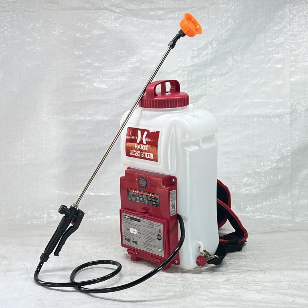 シーズン商品 品 充電式 電動噴霧器 12L 背負い式 バッテリー式 ノズル6種付 HG-KBS12L レッド 504