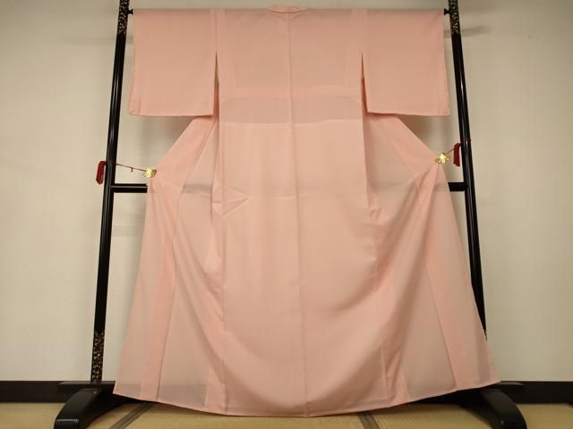 平和屋着物＊夏物 色無地 絽 赤香色 洗える着物 未使用 AABA2274jd