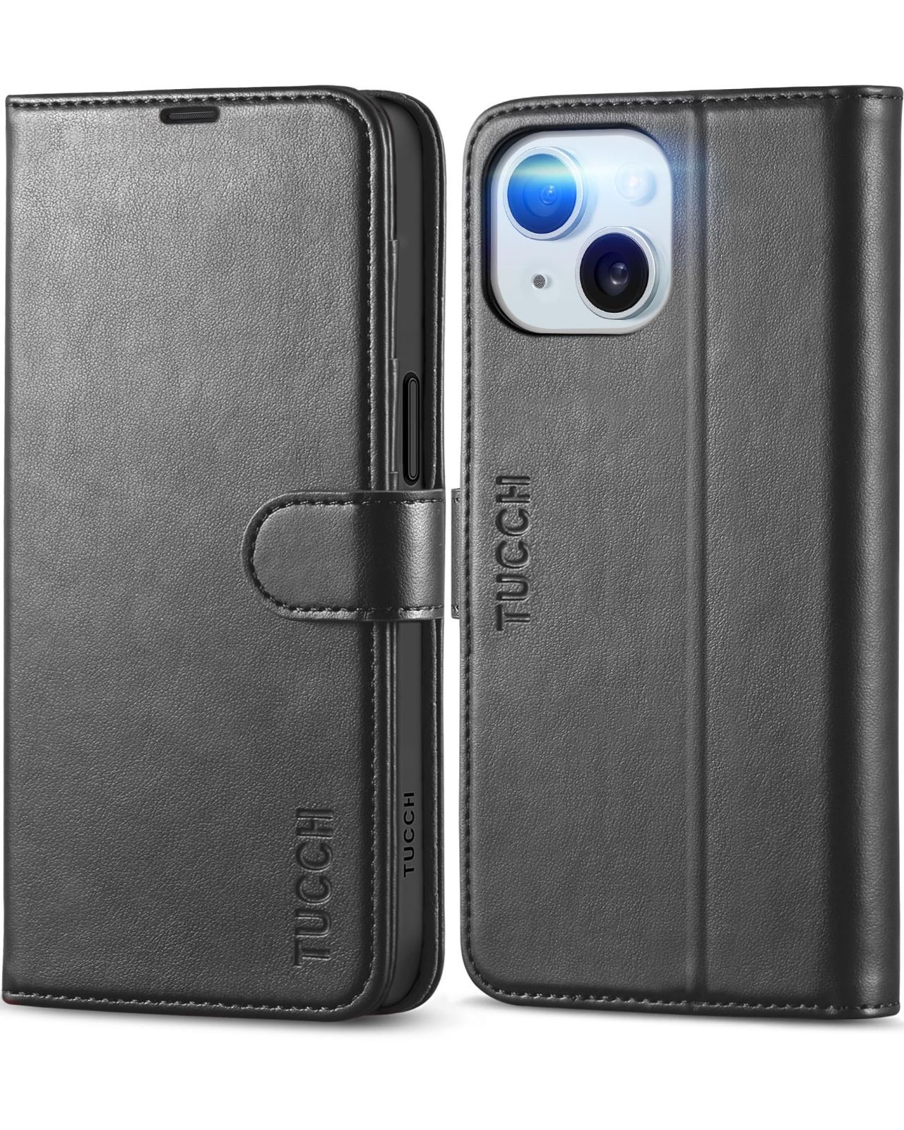 TUCCH iPhone 15 対応 ケース 手帳型 iPhone15 ケース 手帳型 耐衝撃 カード収納 スタンド機能 TPU素材 高級PU合皮 マグネット [RFIDブロッキング] アイフォーン15 財布型 ケース (2023年発売 iPhon