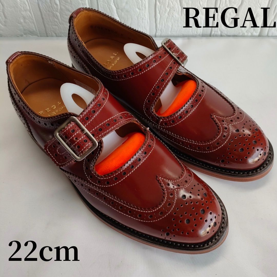 REGAL/リーガル/メリージェーン/ストラップシューズ/ボルドー/赤