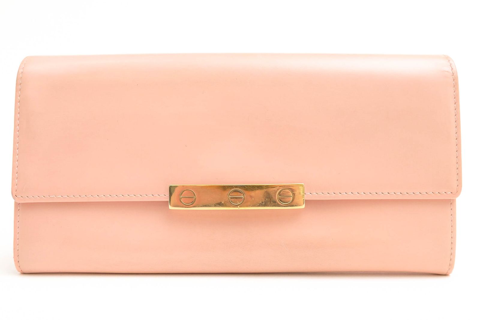 Cartier ピンクレザー 長財布 Cartier レ・マスト 三つ折長財布 ピンク