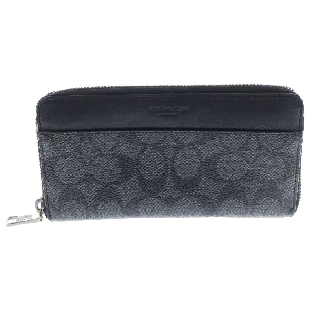 COACH (コーチ) シグネチャー PVCレザー ラウンドジップ