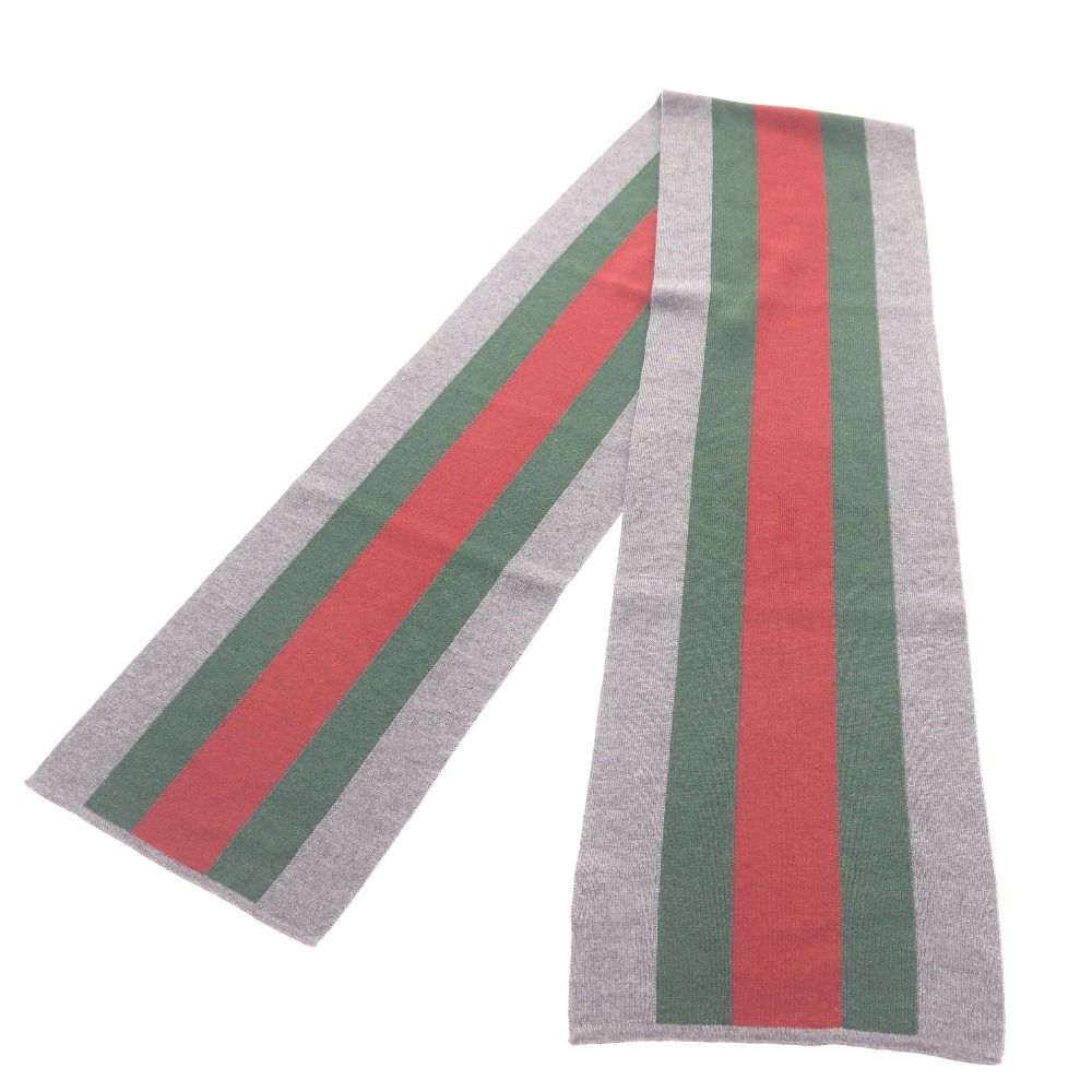 GUCCI GGパターン マフラー グリーン/レッド GUCCI GGパターン