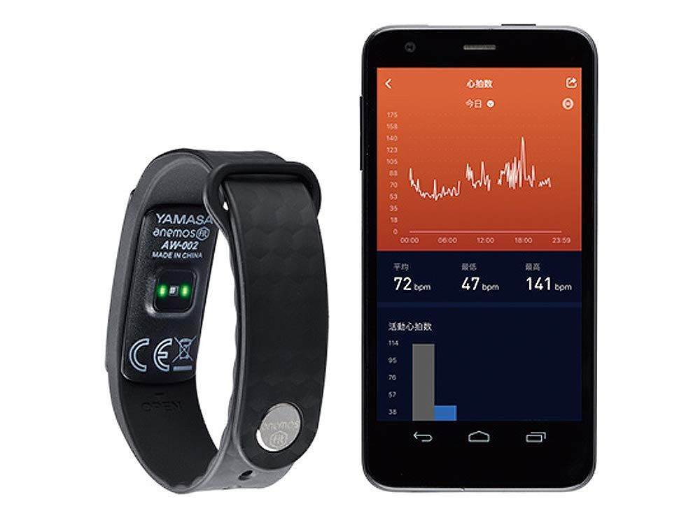 山佐(YAMASA) ウェアラブル万歩計 anemos fit(光学式心拍計搭載) AW-002 