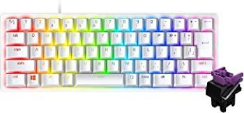 【中古】【非常に良い】Razer Huntsman Mini JP 小型 ゲーミングキーボード Clicky Optical Switch 日本語 JP配列 60%レイアウト Mercury White 白 光学スイッチ 超高速