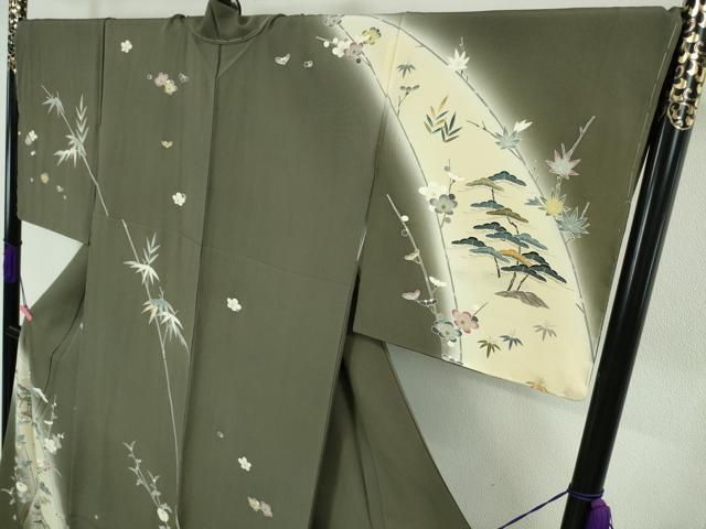 平和屋着物○名門・上野家 上野街子 清染居 訪問着 扇面