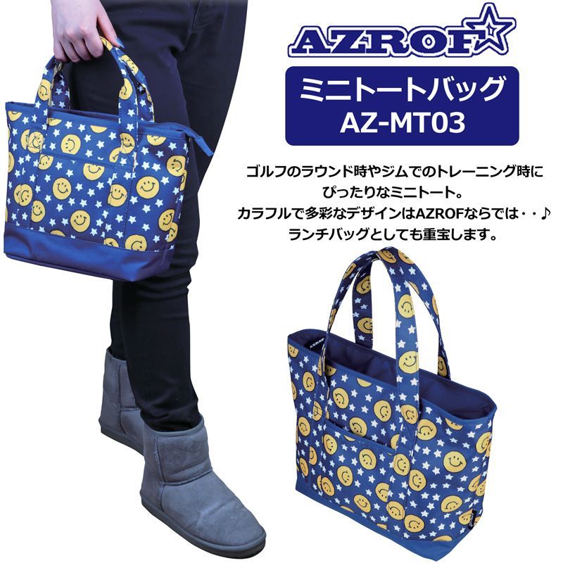 AZROF アズロフ ミニトートバッグ AZ-MT03 #182:マーベラスネイビー カートポーチ ラウンドポーチ ラウンドバッグ ゴルフバッグ 新品【AZROF正規販売店】