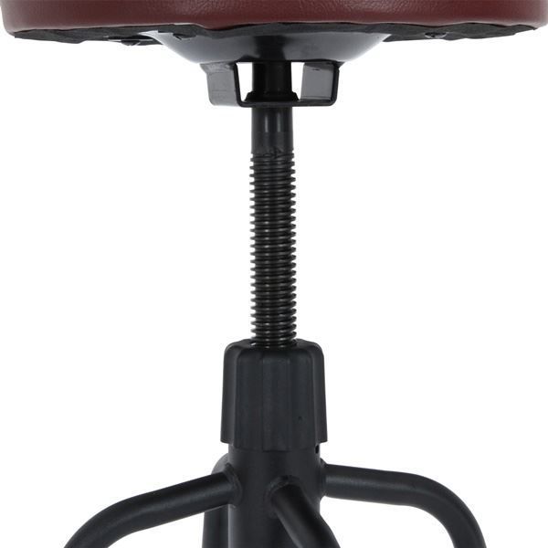 カウンターチェア ハイチェア 約幅425mm ダークブラウン 背もたれ付き ブラックスチール脚 合皮座面 360度回転 高さ調節可 カウンターチェア ハイチェア 約幅425mm ブラウン ブラックスチール脚