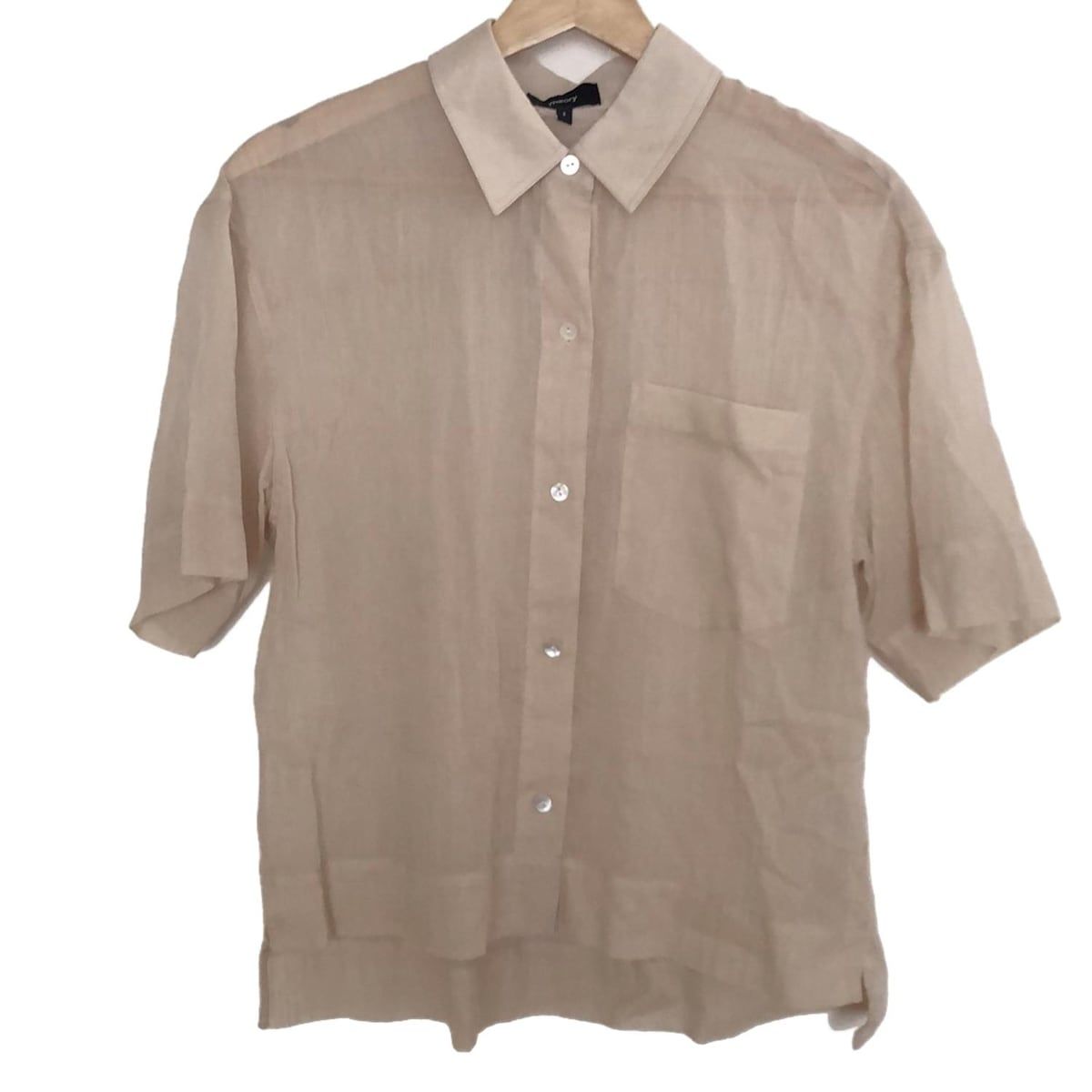 theory セオリー 半袖シャツブラウス サイズS レディース - ベージュ シースルー