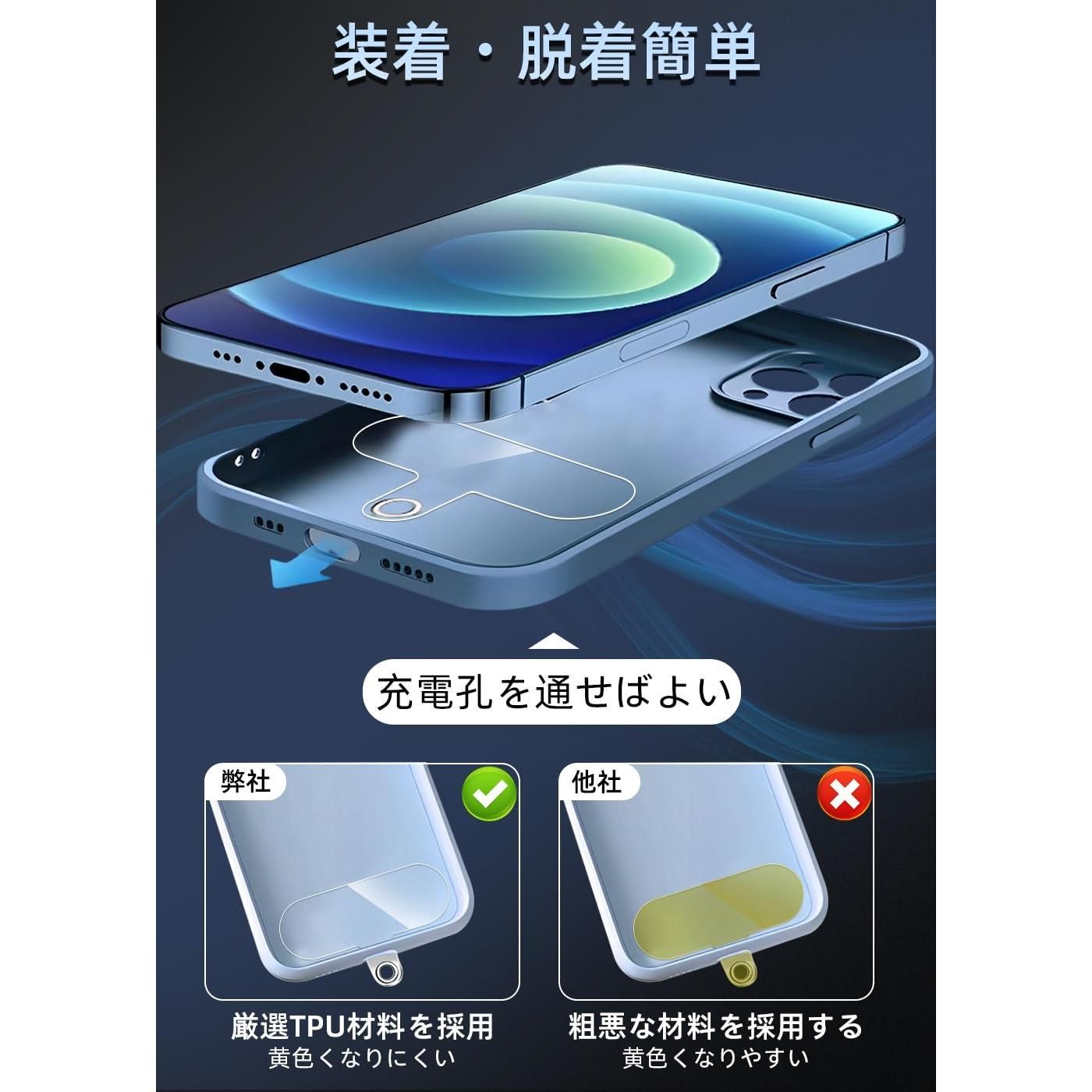 ZXZone] ストラップホルダー スマホ ストラップホール 透明パッチ ネックストラップ 外付け 断裂を防ぐ 耐久性 落下防止 首掛け 斜めがけ  肩掛け 首かけ ショルダー ネックストラップ 肩かけ 携帯ストラップ iphone android スマホアク メルカリ