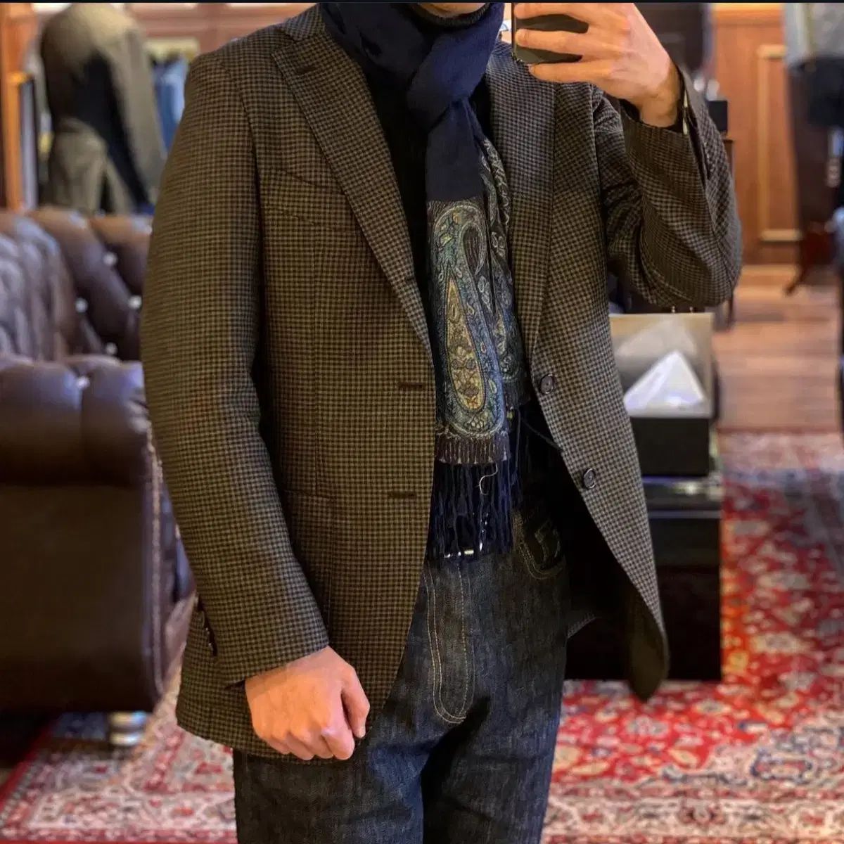 マンオンザムーン チェック柄 ジャケット