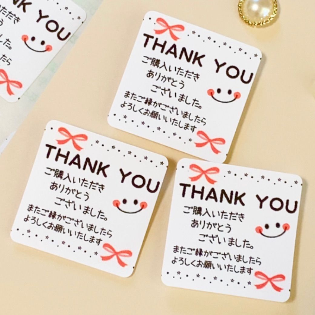 194.サンキューシール40枚ハンドメイドご購入ありがとうシール - メルカリ