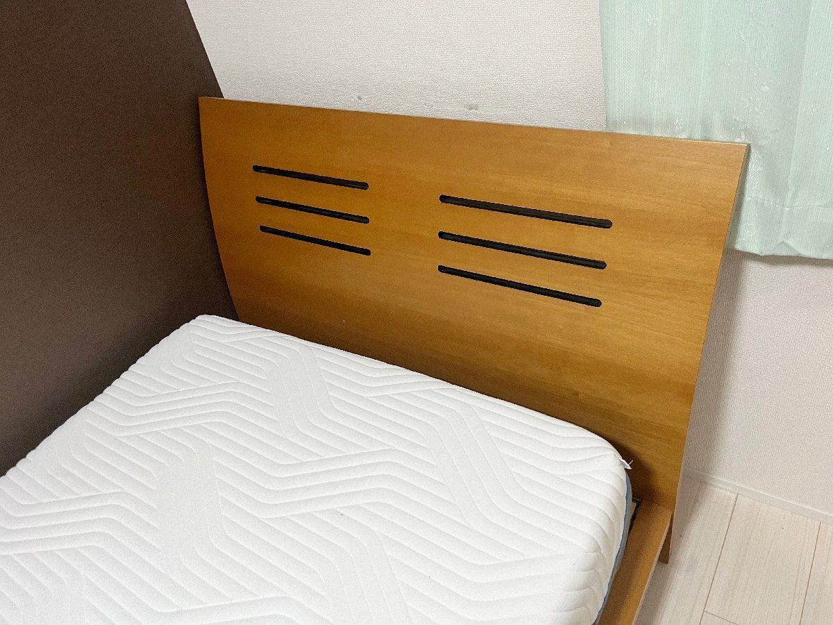 IDC大塚家具 シングル ベッドフレーム クレフ アルダー材 テンピュール マットレス クラウドエリート25 かため ウレタン 貝1265