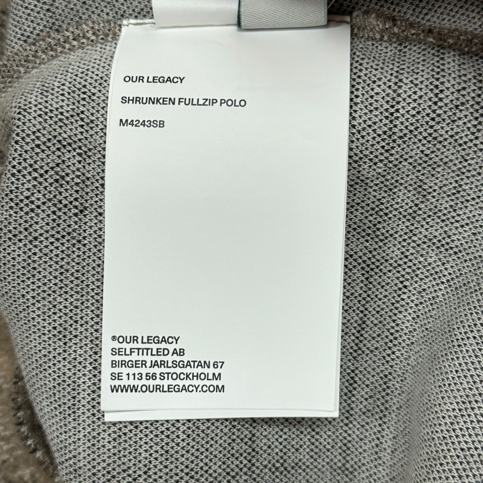 OUR LEGACY 24AW SHRUNKEN FULLZIP POLO Beige Hound Check シュランク 