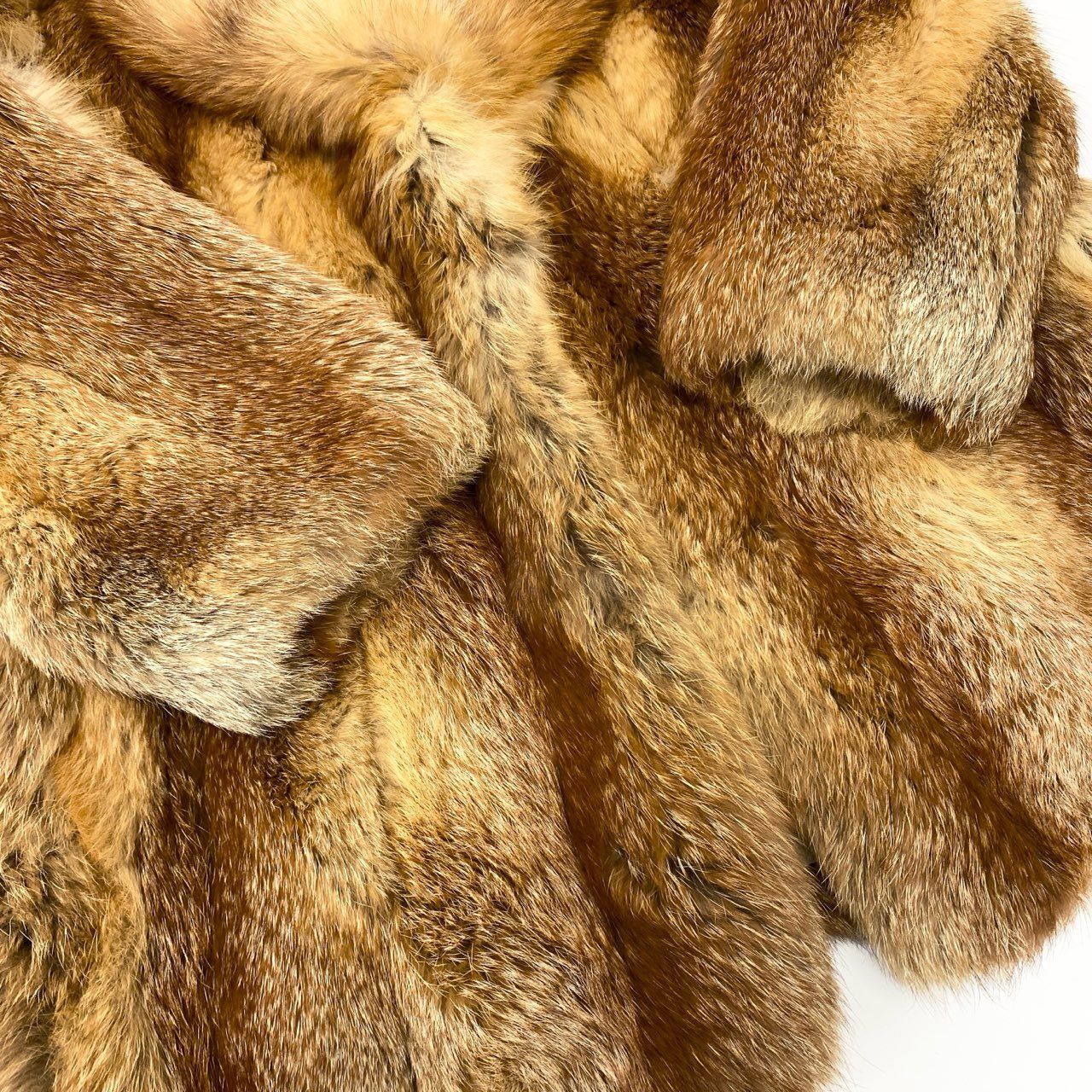 コスパ最強 76j6 レッドフォックス 毛皮コート フォックスコート フォックスファー 11サイズ ベージュ×ブラウン レディースt18r