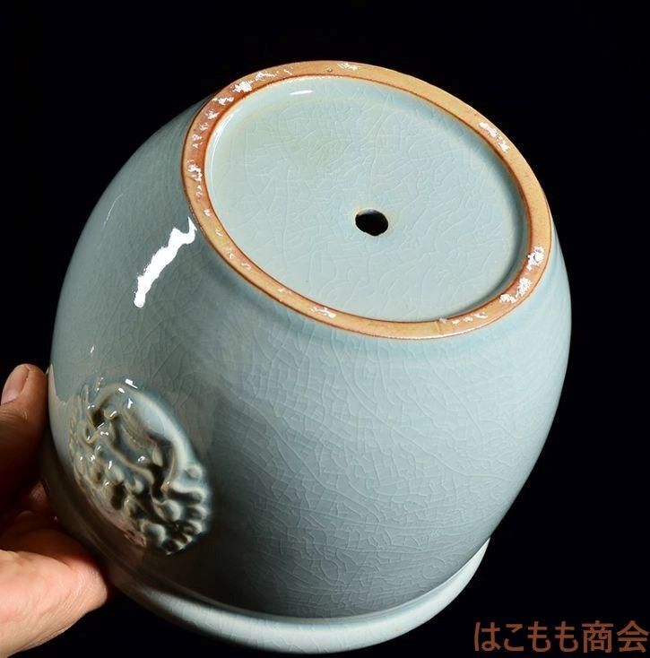 盆栽鉢　時代小品盆栽鉢窯変鉢鴻陽盆栽鉢山野草美品多肉植物サボテン植木鉢 盆栽鉢 植木鉢 小品盆栽鉢 大品盆栽鉢 （緑紋八角鉢 盆栽鉢
