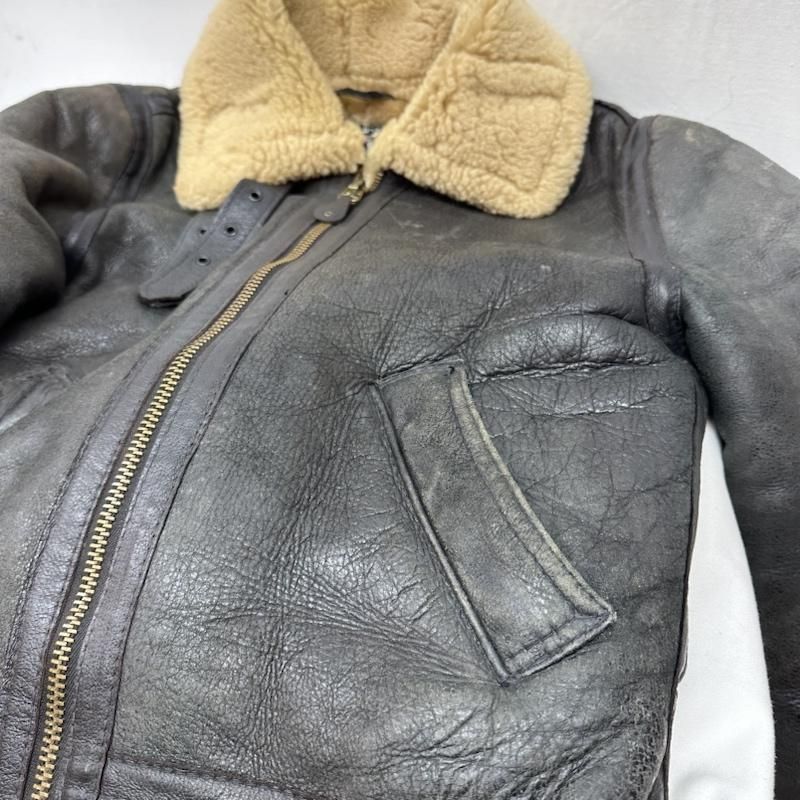 【L】ショット ボアジャケット ムートンジャケット 80s ヴィンテージ USA schott ショット ジャケット、上着 フライトジャケット 80s USA
