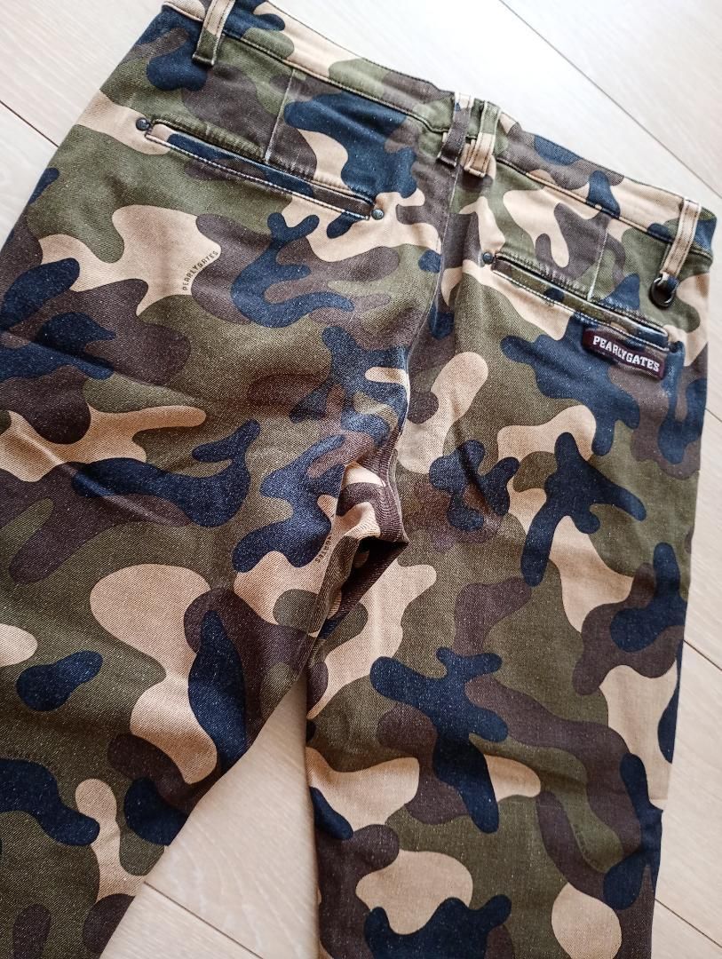 値下げ中　PEARLY GATES カモフラージュパンツ　［used］ 人気！PEARLY GATES パーリーゲイツ カモフラパンツ - メルカリ