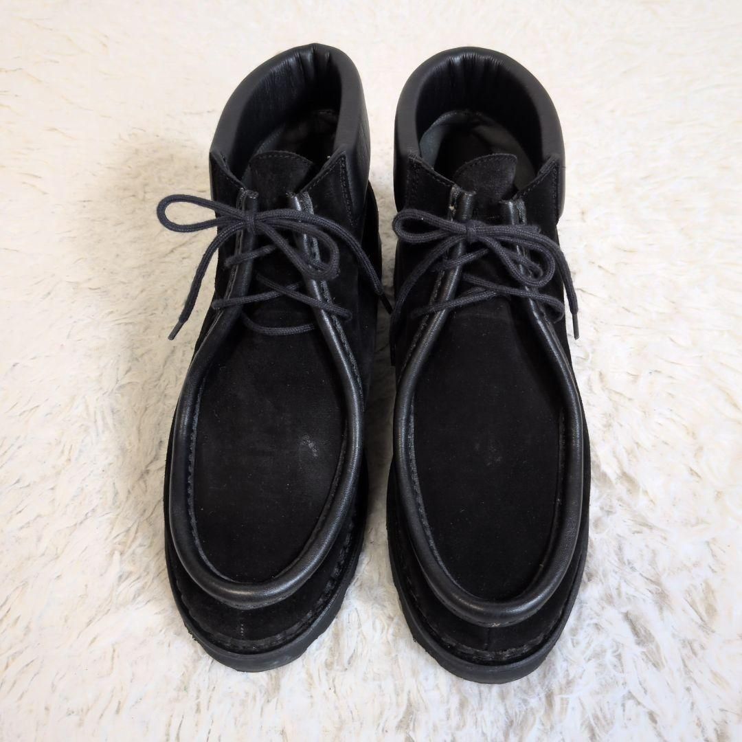 Paraboot パラブーツ ミリー チャッカブーツ レザー切り替え 黒 40 MILLY メンズ レディース 男女兼用 ユニセックス スウェード レザー レースアップ ショートブーツ