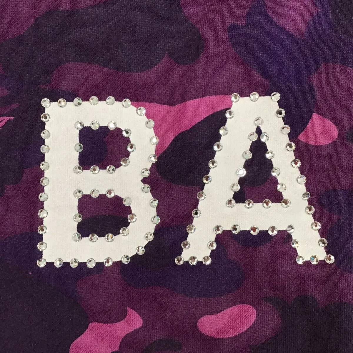 スワロフスキー BAPE パーカー Lサイズ purple camo ラインストーン a