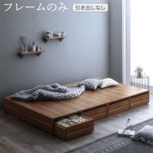 選べる引出収納付きシンプルデザインローベッド Menoce メノーチェ ベッドフレームのみ 引き出しなし シングル