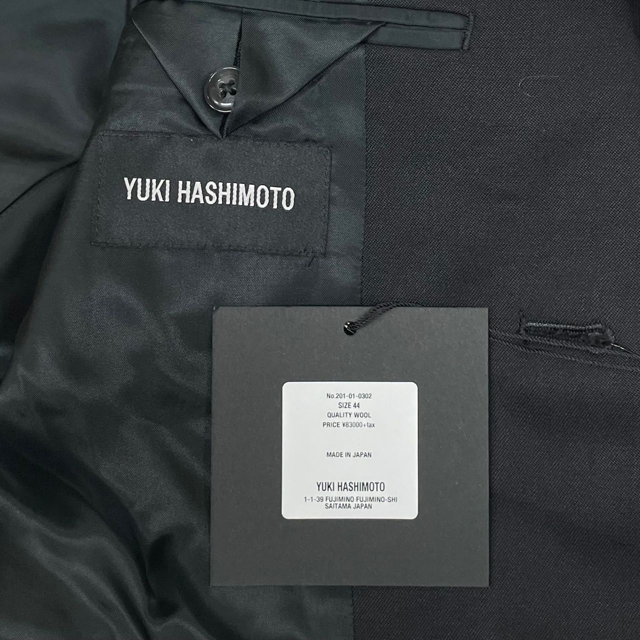 YUKI HASHIMOTO TAILORED JACKET テーラードジャケット ユウキハシモト