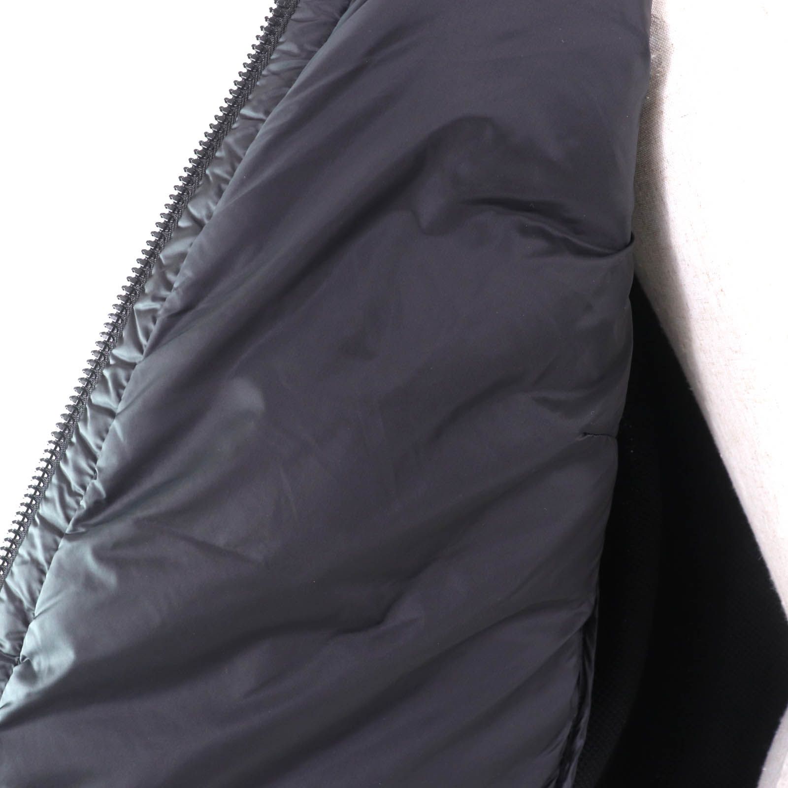 極美品✨MONCLER 切替ダウン ニット ロゴワッペン付 ダブルジップ L 美品☆MONCLER モンクレール MAGLIONE ショール・ロゴワッペン付