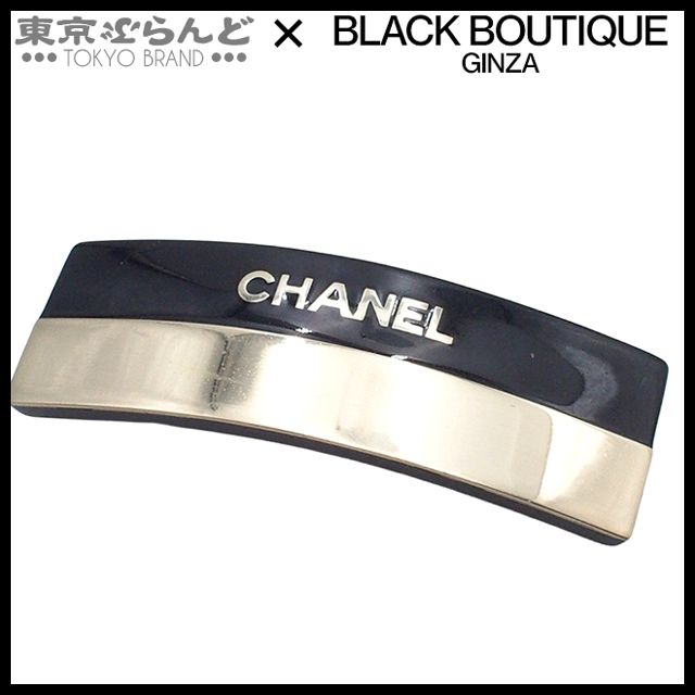 シャネル CHANEL バレッタ ブラック ゴールド プラスチック ツートーン ヘアアクセサリー 00A レディース 101821409