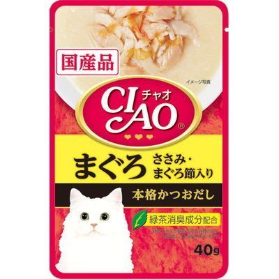 セット いなばペットフード CIAO パウチ まぐろ ささみ まぐろ節入り 40 g
