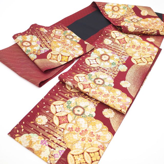 中古】すごい値！袋帯 振袖用 京都 西陣 リサイクル 正絹 金糸 ラメ糸