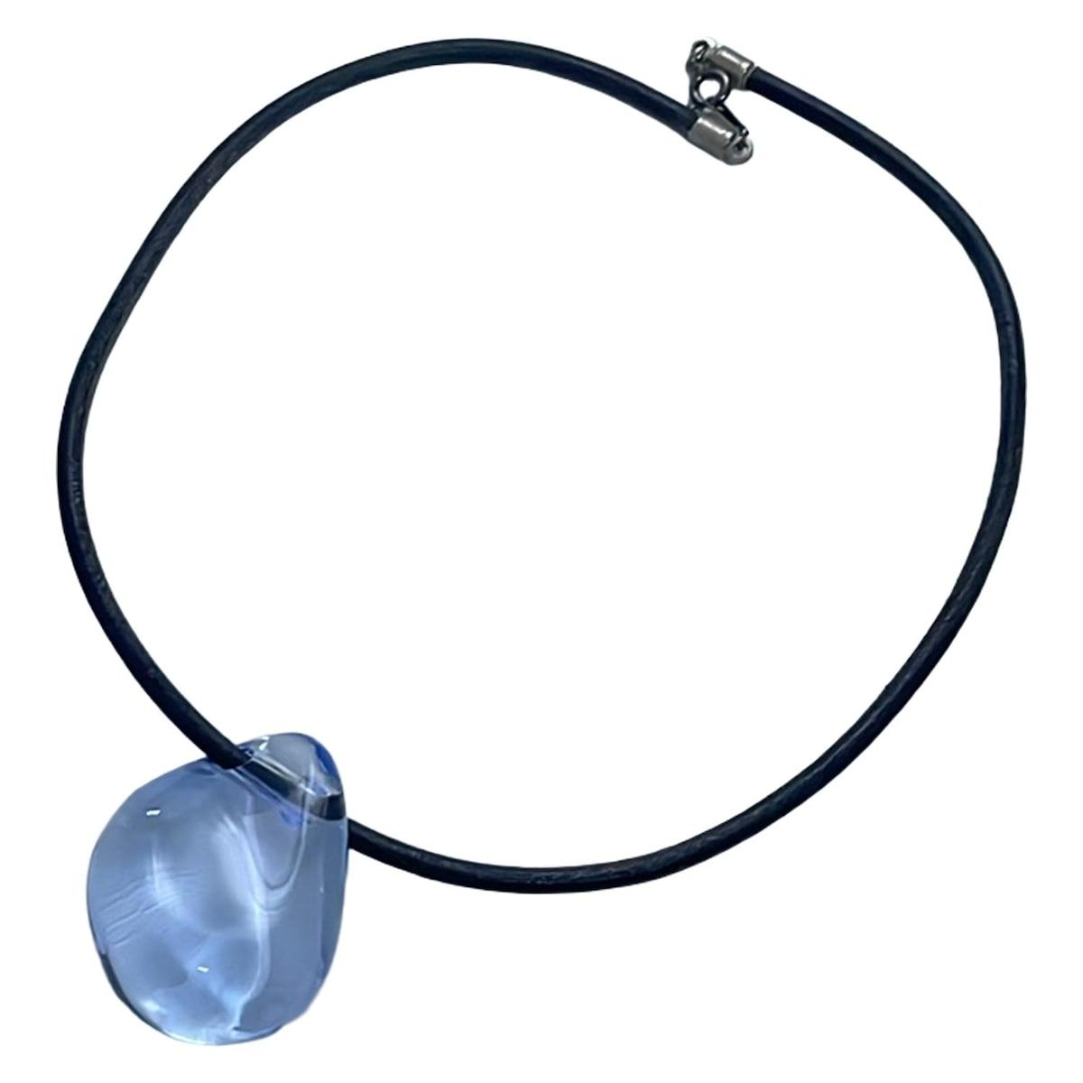 Baccarat バカラ チョーカー - レザー ブルー×黒