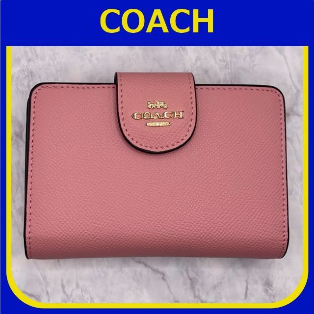 COACH コーチ ミディアム コーナージップ ピンク - メルカリ