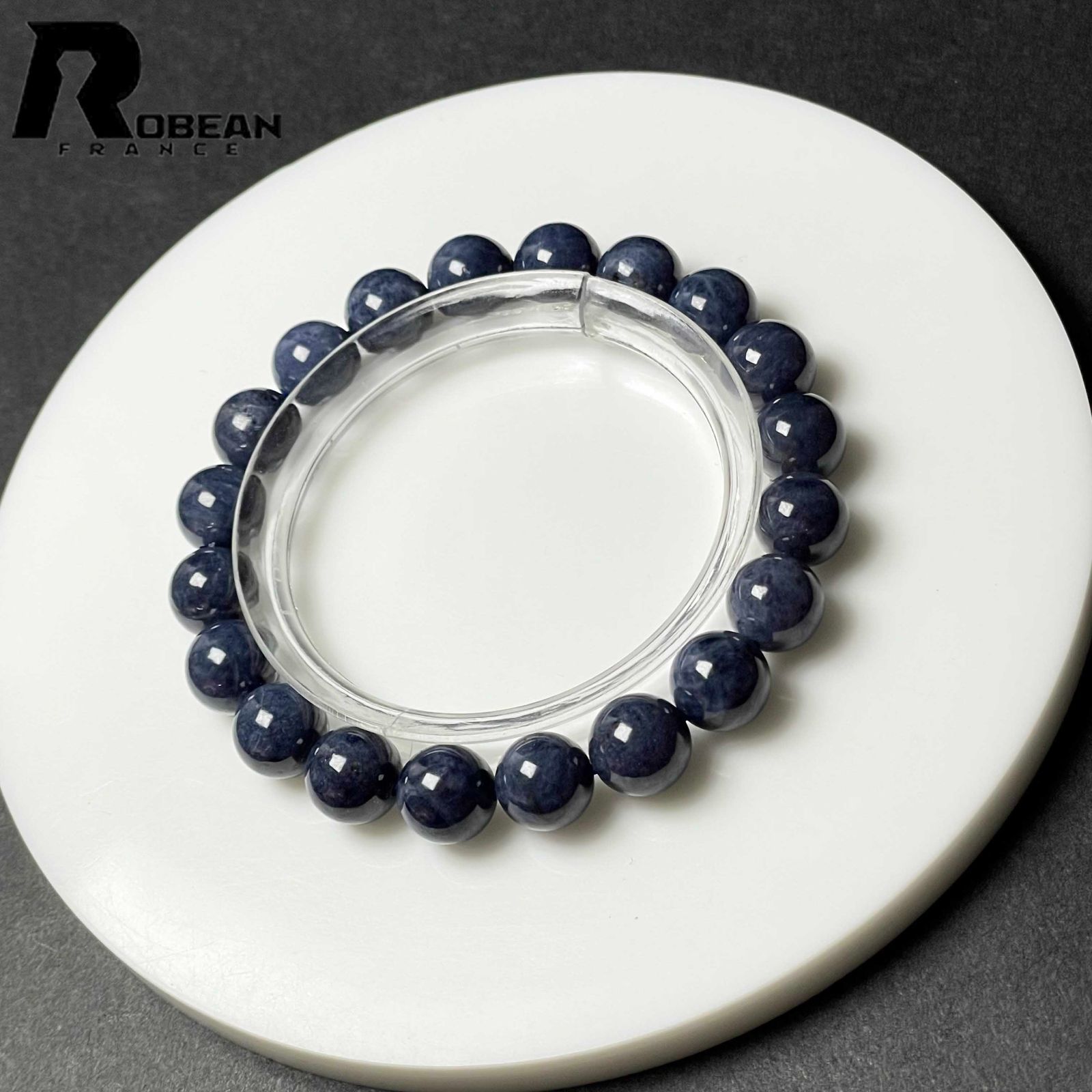 EU製 定価11万円 ROBEAN サファイア パワーストーン 天然石 青玉 きれいめ プレゼント 約9.4-9.7mm M1015723