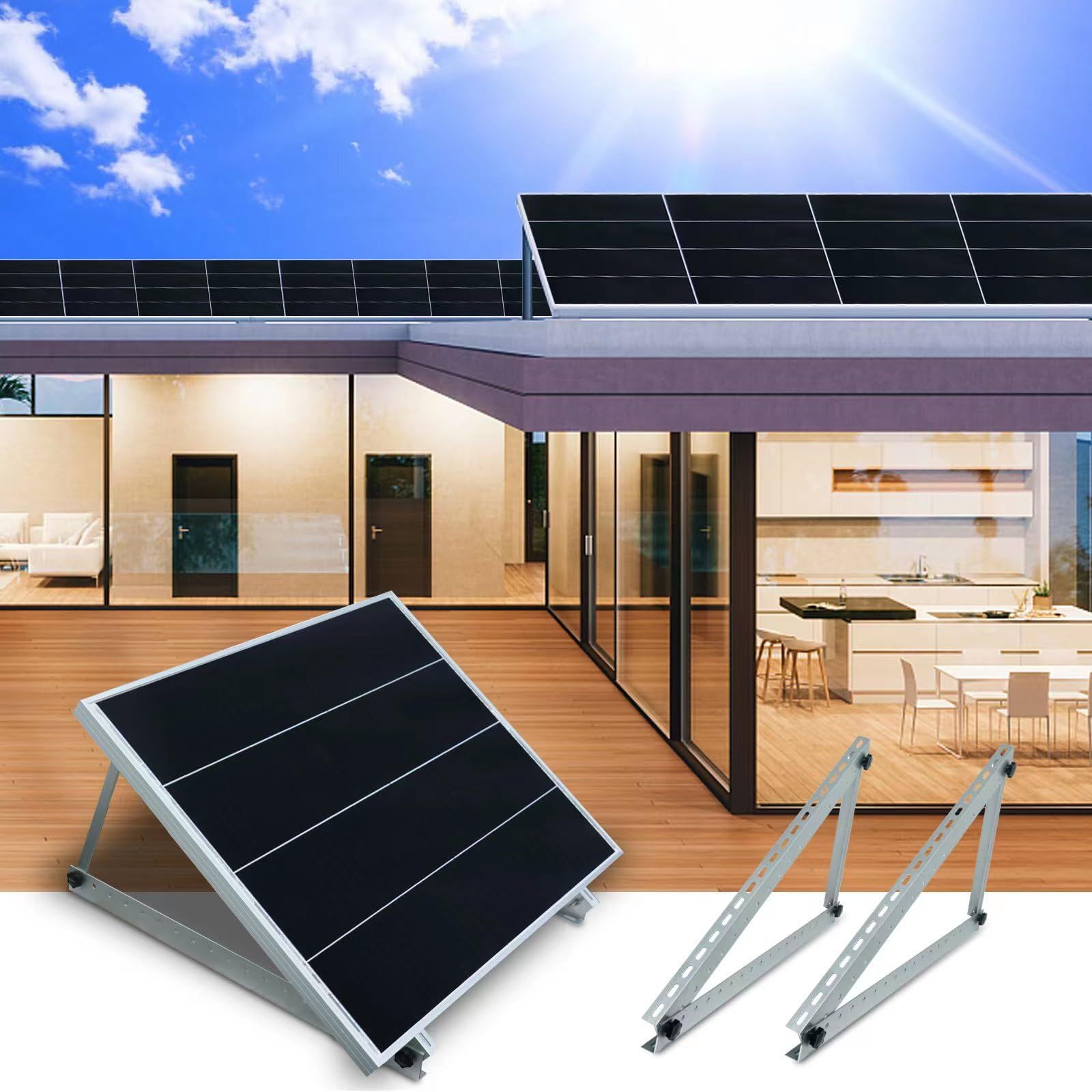 100W~200W対応 ソーラーパネル架台 GWSOLAR 太陽光パネル設置架台 対応型番 GW-100B GW-110B GW-E135A GW-ES150A GW-ES150A black back sheet WSL200BL 水平 22～47度