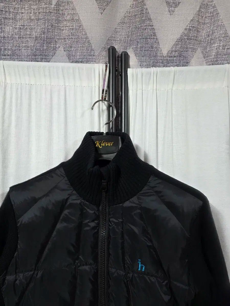 HAZZYS へジス ゴルフ グースダウン ウール混 ブレンド ニット バイ 防風 ダウン ジップアップ ジャケット 90