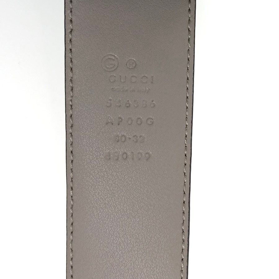 美品　グッチ　インターロッキングG　レザー　ベルト　75　グレー　546386 美品 グッチ インターロッキングG レザー ベルト 75 グレー