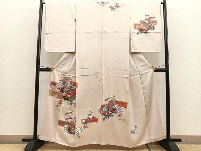 【訪問着】 螺鈿・飾花文・暈し染め・金彩・正絹❣️ 逸品✨No.1330 平和屋着物□訪問着 枝花文 暈し染め 正絹 逸品 BAAN5593hv（平和