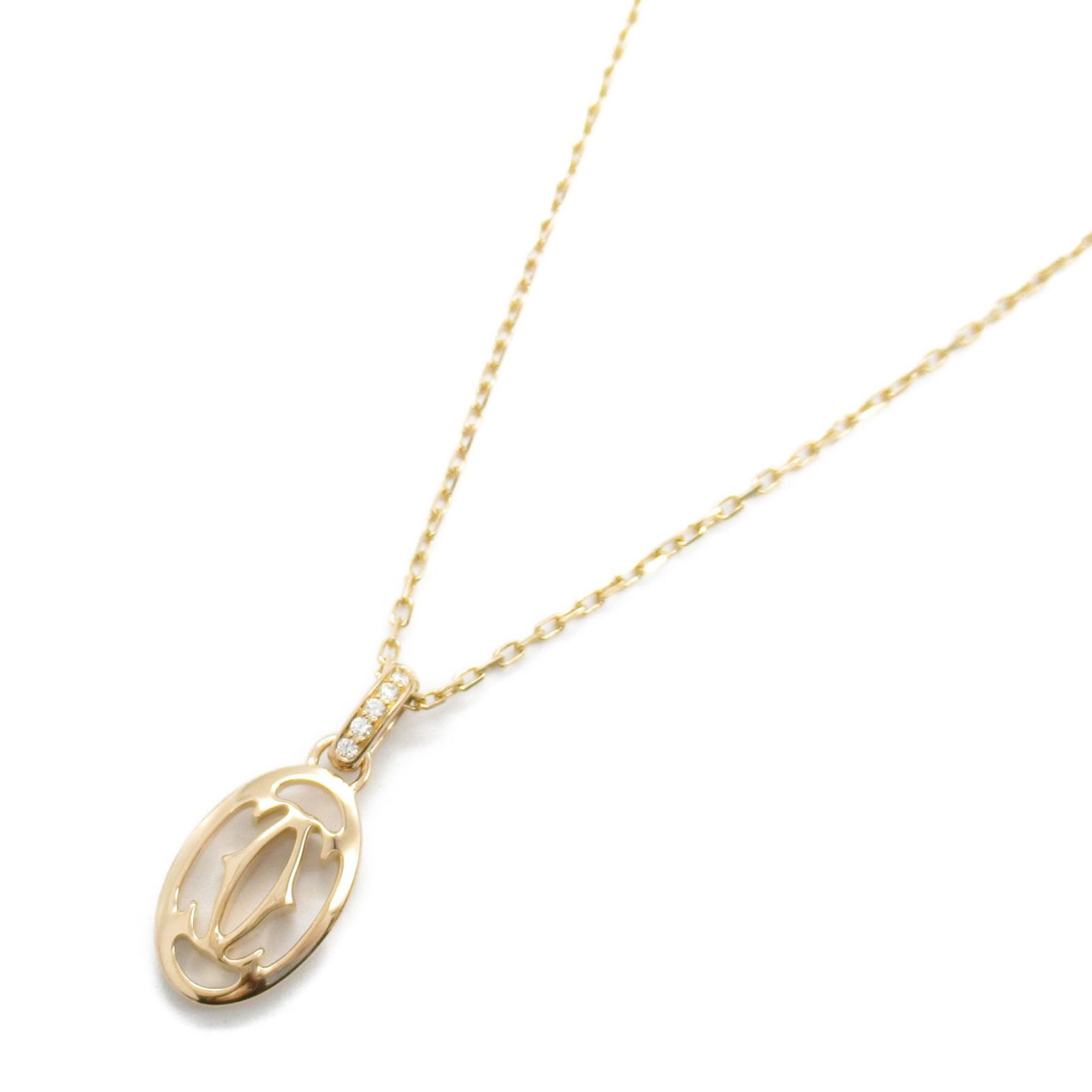 CARTIER カルティエ ドゥーブルC ネックレス パヴェダイヤ ネックレス 