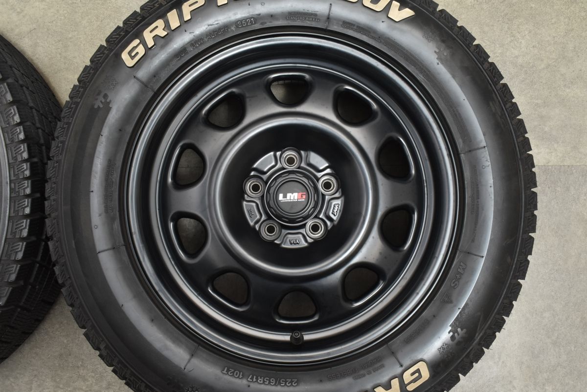 【美品！】225/65R17 スタッドレス【バリ溝】 美品 バリ溝】LMG オフスタイル 17in 7J +35 PCD114.3 GRIPMAX