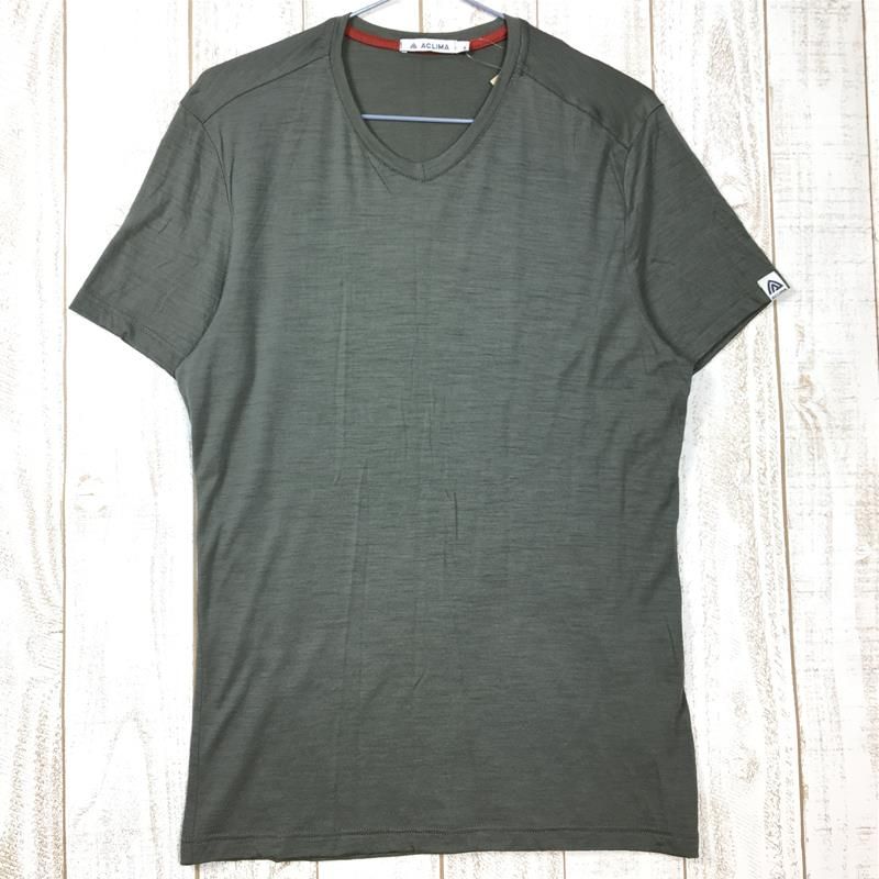 新品本物 MENs T WOOL LIGHT Vネック Tシャツ ライトウール アクリマ S 半袖シャツ