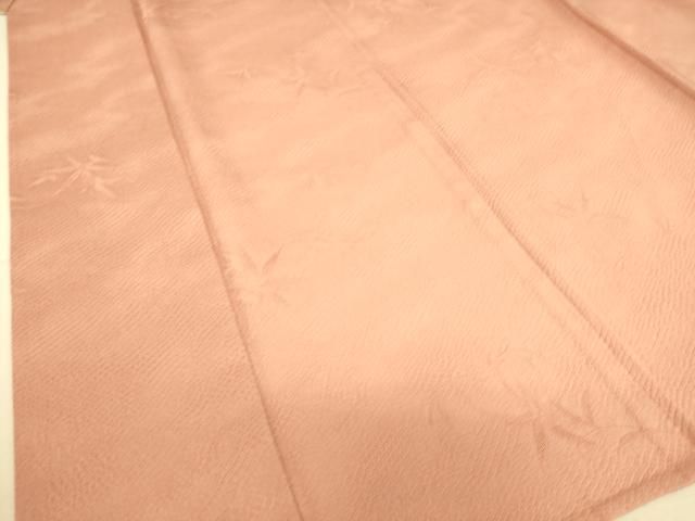 平和屋着物▽上質な色無地 単衣 草花地紋 紅梅色 正絹 逸品 DAAS0771az