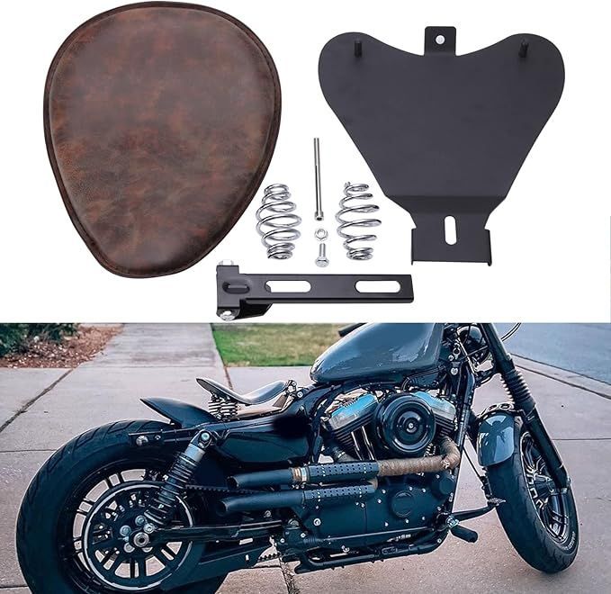 バイクシート ソロシート 衝撃吸収 合革 スプリング ブラケット