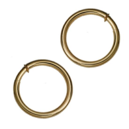 フープイヤリング K18 18金 シンプル パイプスプリント 3×30mm