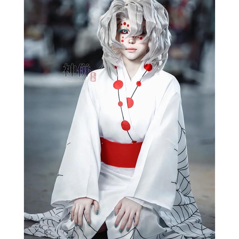 神併 累 コスプレ ウィッグ付き 下弦の伍 鬼滅の刃 コスプレ衣装 大人用 仮装 文化祭 イベント コスチューム ステージ服 rui cosplay 累 ウィッグ付き XXL